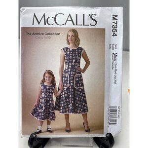McCalls M7354 Archive Collection 1955 Sewing Pattern Dress Size Sml-Med-Lrg-XL U